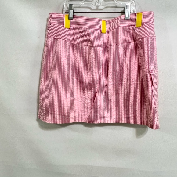 Lilly Pulitzer Skort pink white stripe seer sucker EC sz 4 - Picture 1 of 14